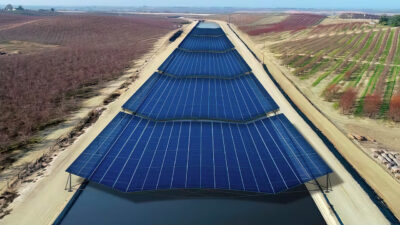 Canal Covered With Solar Panels