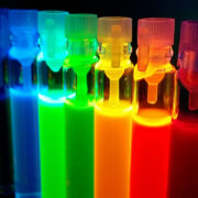 A rainbow array of bottled quantum dots